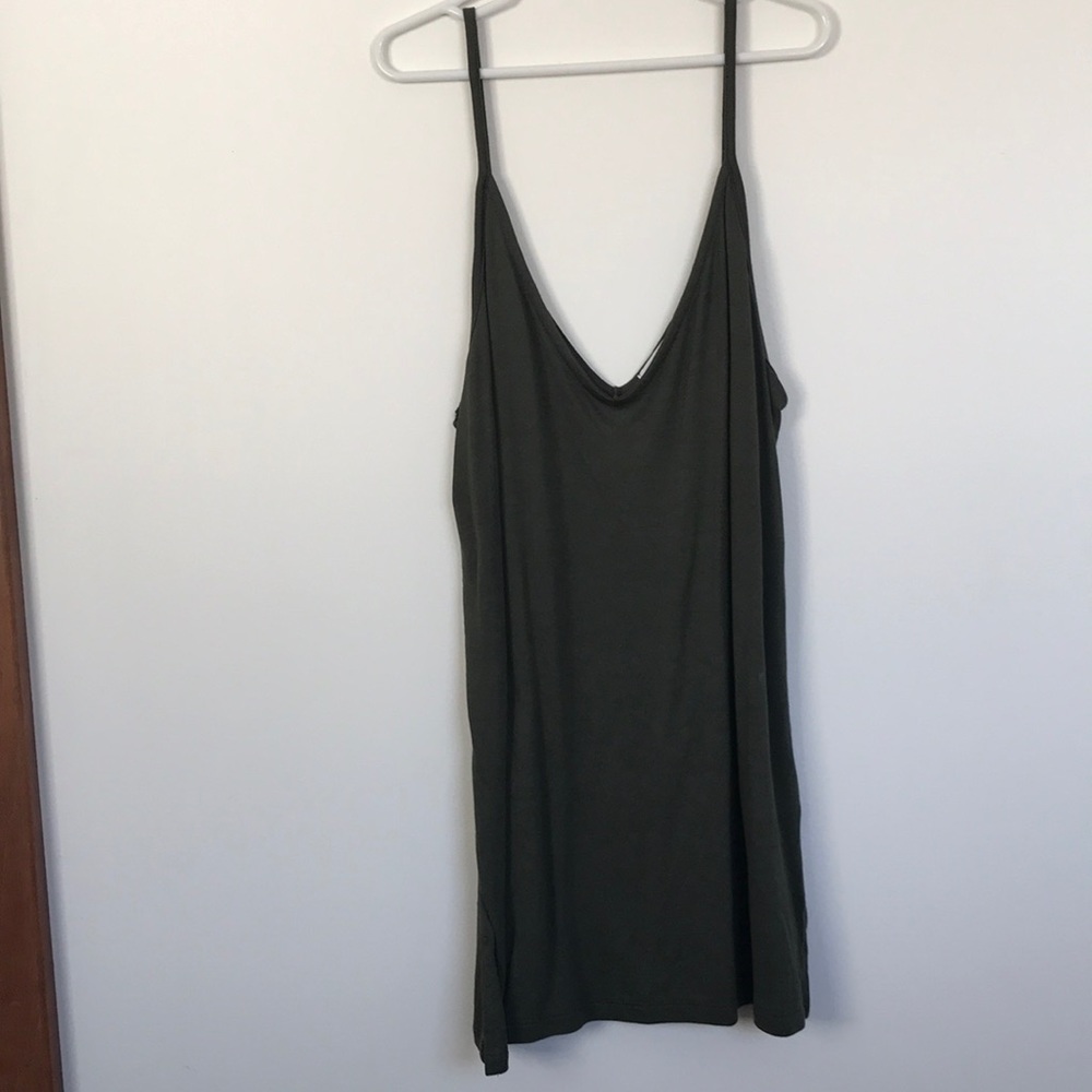 Olive Green V-Neck Tank Top